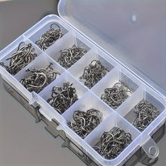 100pcs Carbon Steel Fishing Hooks With Holes Outdoor Fishing Tackle