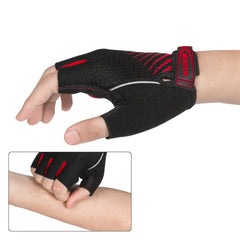 Liquid Gel Pad Cycling Gloves Red 5MM 0 19in for Men Women