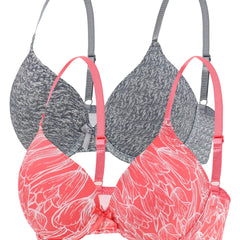 Floral Print Push Up Bras Comfortable & Breathable Women's Lingerie