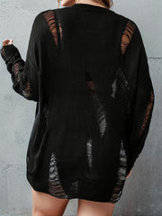 Sexy Ripped Long Sleeve Pullover Sweater