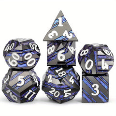 7-Piece Sparkling Metal Dice Set for Board Games