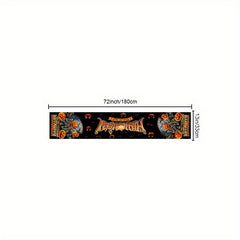 Halloween Theme Table Runner Pumpkin Skull Pattern Polyester Plaid Table Cover