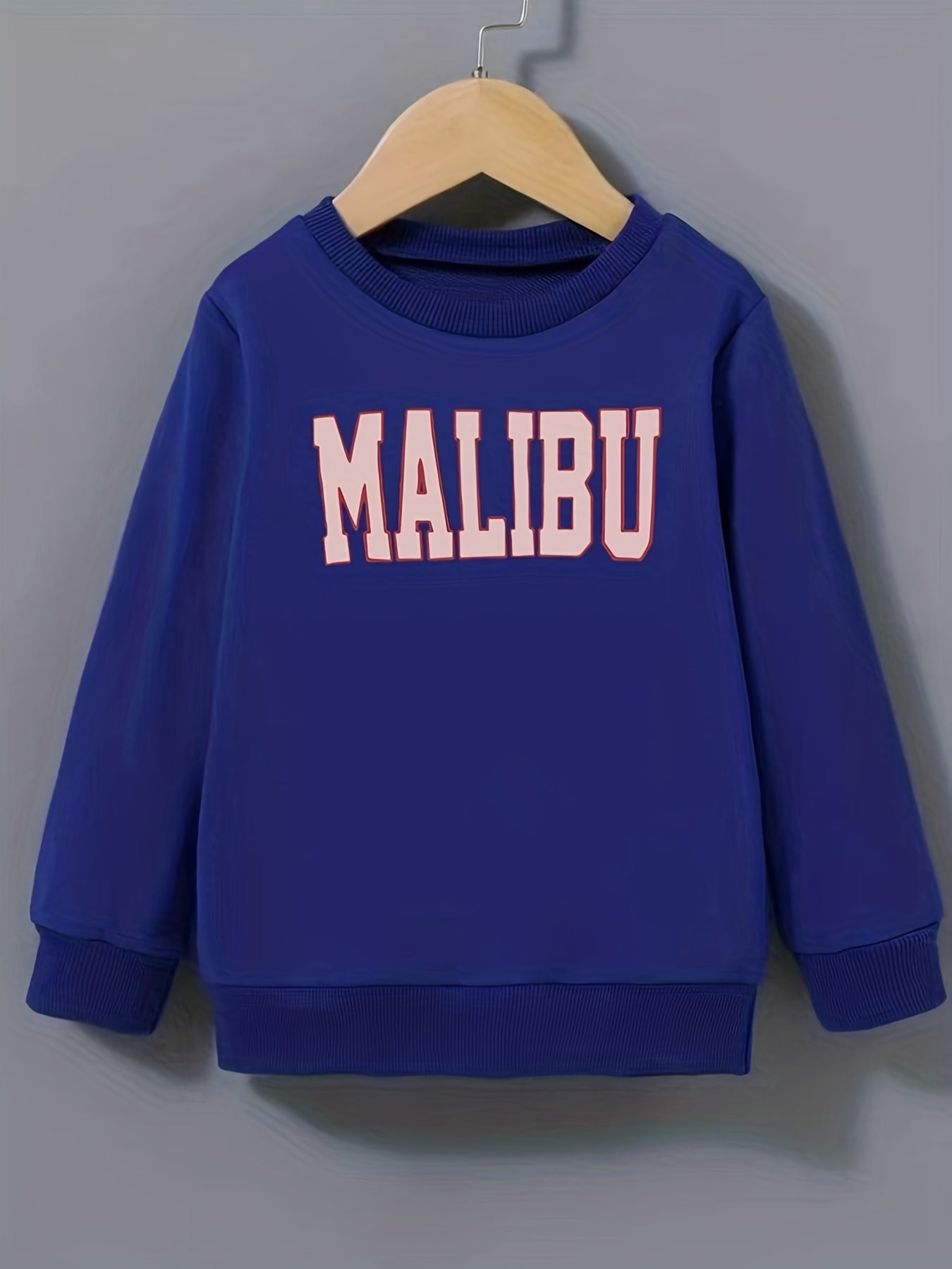 Girls Letter Sweatshirt Round Neck Top Pullovers