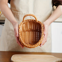 Woven Storage Basket Wall Organizer Kitchen Garlic Storage