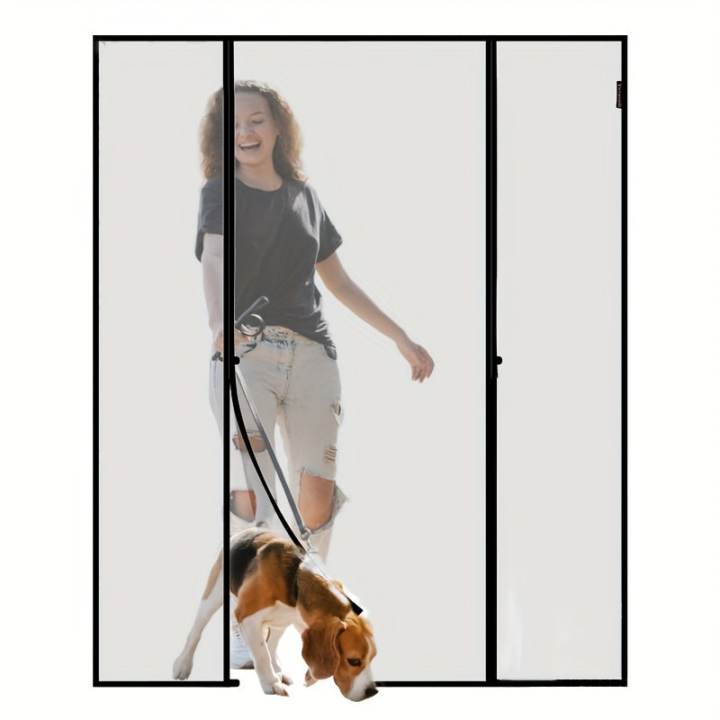 Magnetic Screen Door Thicker Fiberglass Mesh Self Sealing Double Door Net