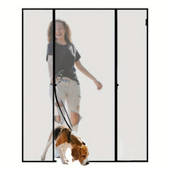 Magnetic Screen Door Thicker Fiberglass Mesh Self Sealing Double Door Net