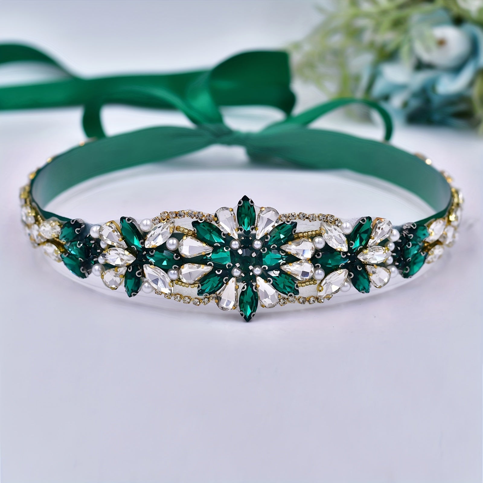 Fashionable Glass Beaded Bridal Sash for Wedding Guest