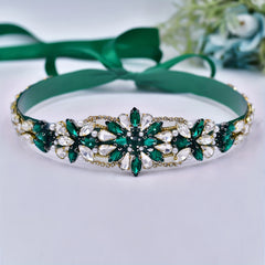 Fashionable Glass Beaded Bridal Sash for Wedding Guest