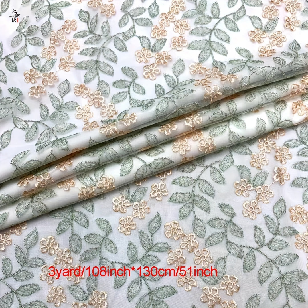 Mesh Sequin Embroidery Lace Fabric for DIY Hanfu Dress