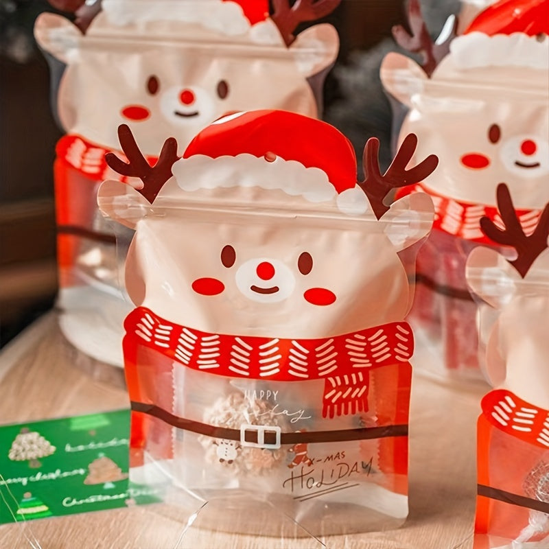 10pcs Christmas Gingerbread Man Candy Cookie Bags