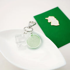 Ice Lemon Shape Keychain Simulation Food Keychain Pendant Bag Accessory