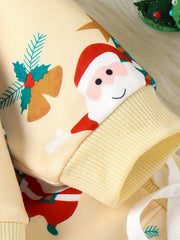 Boys Christmas Set Santa Claus Print Top & Casual Pants