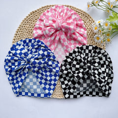 Soft Elastic Checkerboard Hat for Newborns