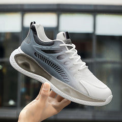 Men's Gradient Lace-Up Sneakers Cushioned Athletic Shoes