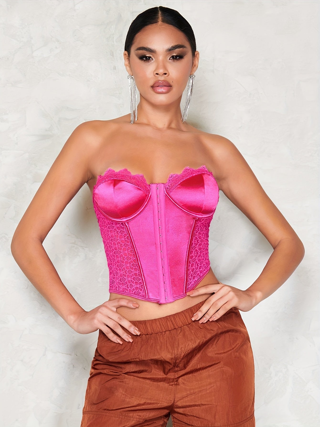 Strapless Corset Bustier Lace Tummy Control Body Shaper