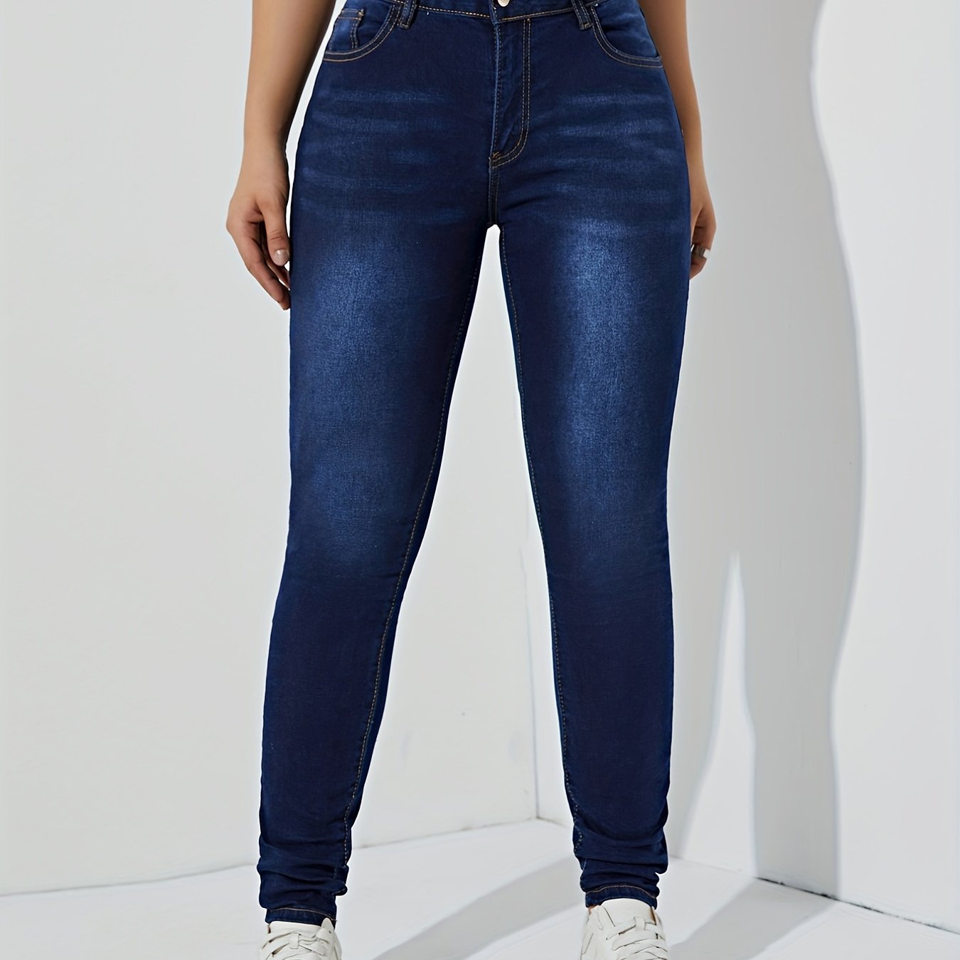 Dark Skinny High Rise Jeans Women's Denim Pants