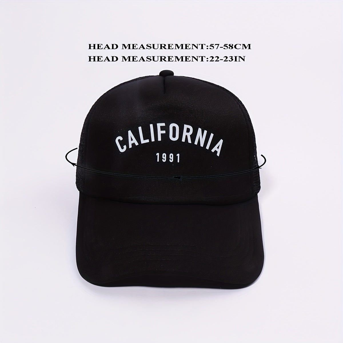 CALIFORNIA 1991 Printed Trucker Hat Mesh Baseball Cap Unisex