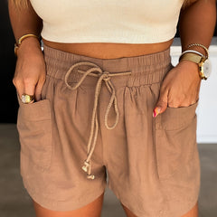 Casual Drawstring Shorts For Summer Women