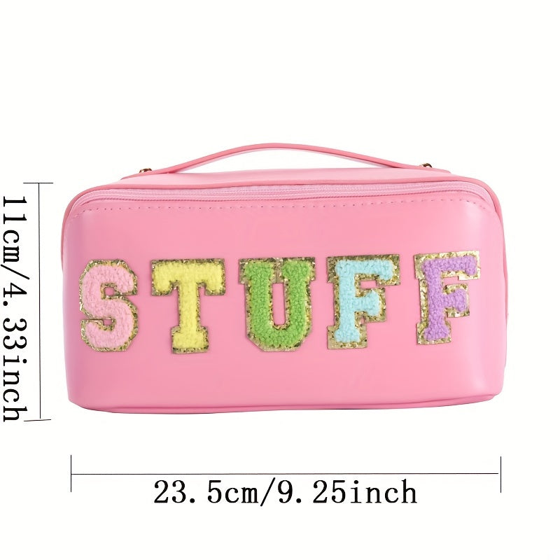 Preppy Makeup Bag Stuff Bag Letter Embroidery Cosmetic Bag