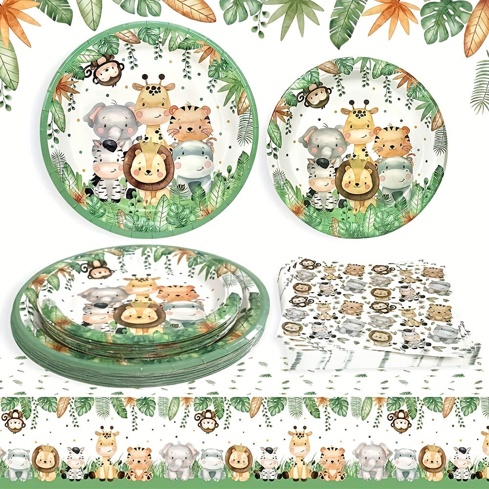 Jungle Safari Shower Plates Napkins For Wild One Birthday Party Supplies