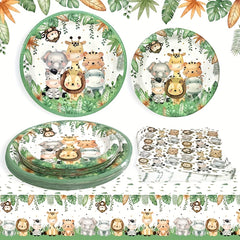 Jungle Safari Shower Plates Napkins For Wild One Birthday Party Supplies