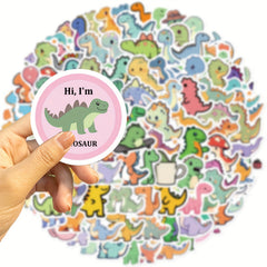 100pcs Little Dinosaur Vinyl Waterproof Stickers Scrapbook Laptop Skateboard