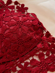 4pcs Lace Cut Out Wireless Bras Women's Lingerie