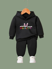 Easter Bunny Pattern 2pcs Activewear Sets Girls Comfy Outfits For Sports Running