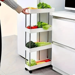 Floor Mounted Mobile Small Cart with 3-4 Layer Shelf