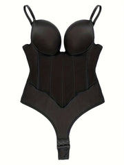 Deep V Push Up Bodysuit Tummy Control Slimmer Body Shaper
