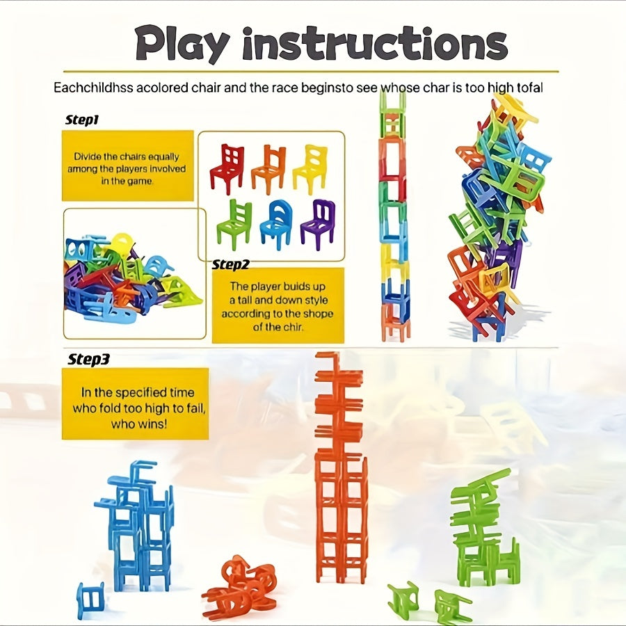 24pcs Stacking Chairs Educational Stacking Toys Layered Stacking Toys