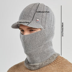 Vintage Men's Winter Sweater Hat Anti Cold Windproof Ear Protection Knit Cap