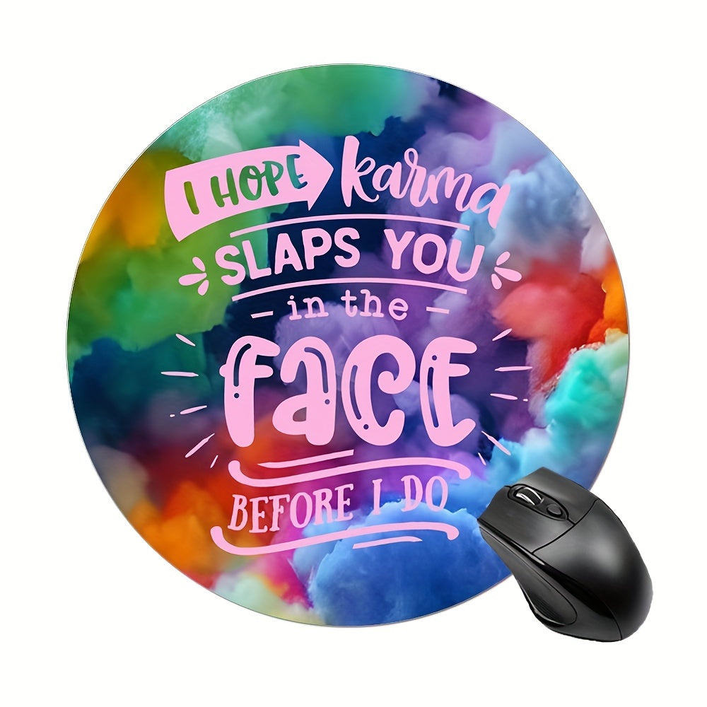 Round Mouse Pad Non Slip Rubber Base Small Size 7 87 X 7 87 X 0 1inch