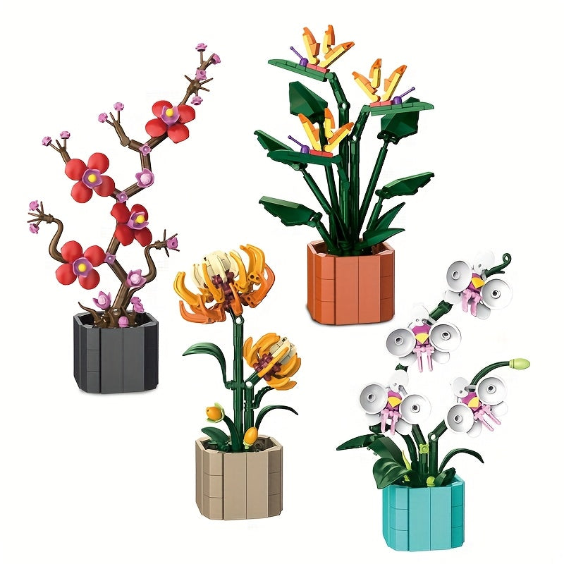 Mini Brick Flower Models, Educational Toys for Christmas, Mother's Birthday
