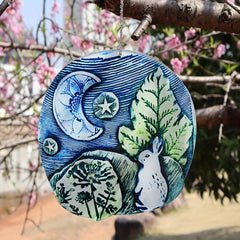 Acrylic Rabbit Moon Garden Ornament Pendant