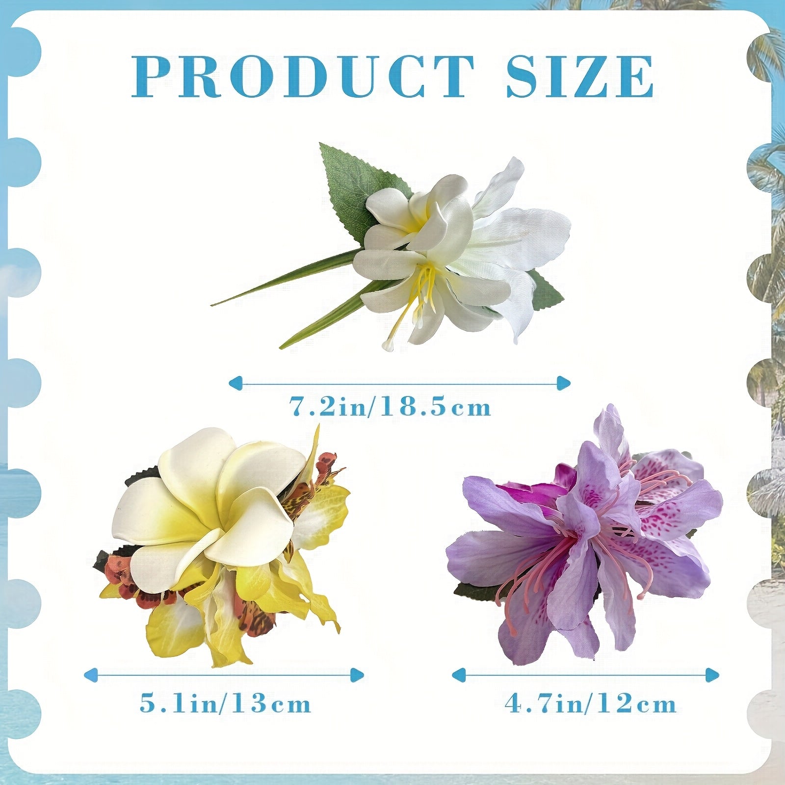 3pcs Hawaiian Flower Hair Pins Yellow Bridal Headwear Accessories for Weddings