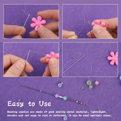 58pcs Beading Needles Set with Scissors and Tweezer in Bottle