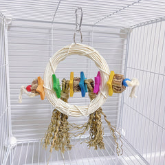 Colorful 5 Point Star Cage Bird Swing for Chewing Climbing Foraging
