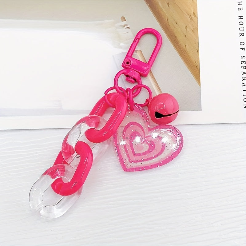 Love Bell Car Keychain Colored Acrylic Bag Pendant Ornament