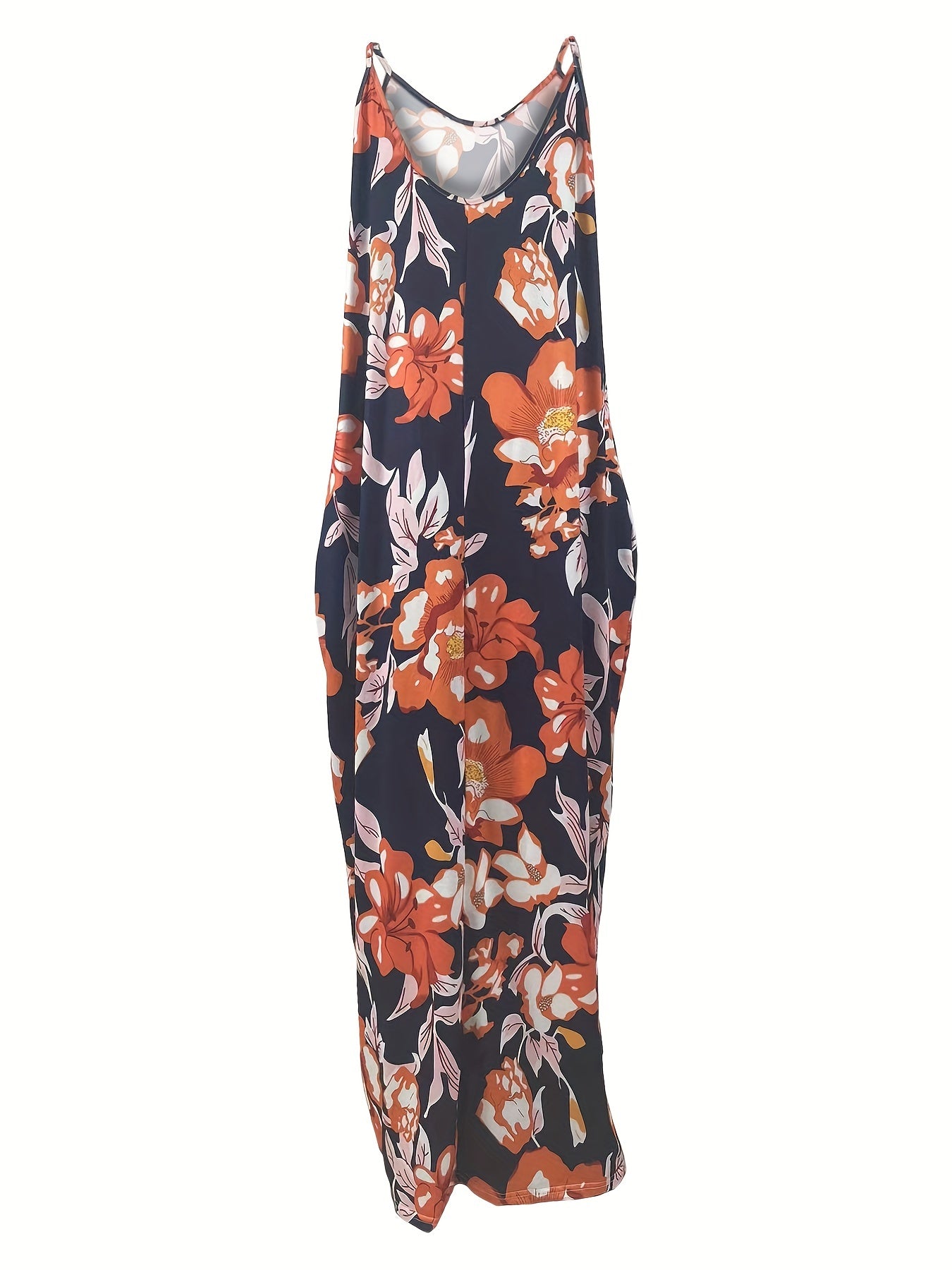 Women's Floral Print V-Neck Maxi Dress