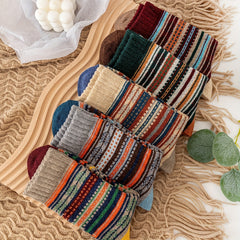 5 Pairs Mixed Outdoor Wool Socks Thick Soft Comfortable Mid Calf