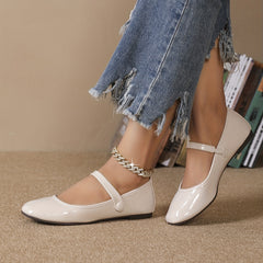Women's Square Toe Patent Leather Mary Jane Flats