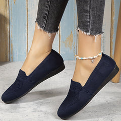 Women's Knit Flat Shoes Soft Sole Casual Walking Flats