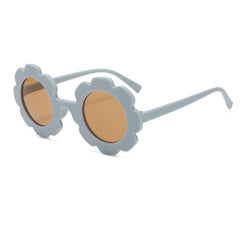 Kids Sunflower Round Frame Glasses UV Protection