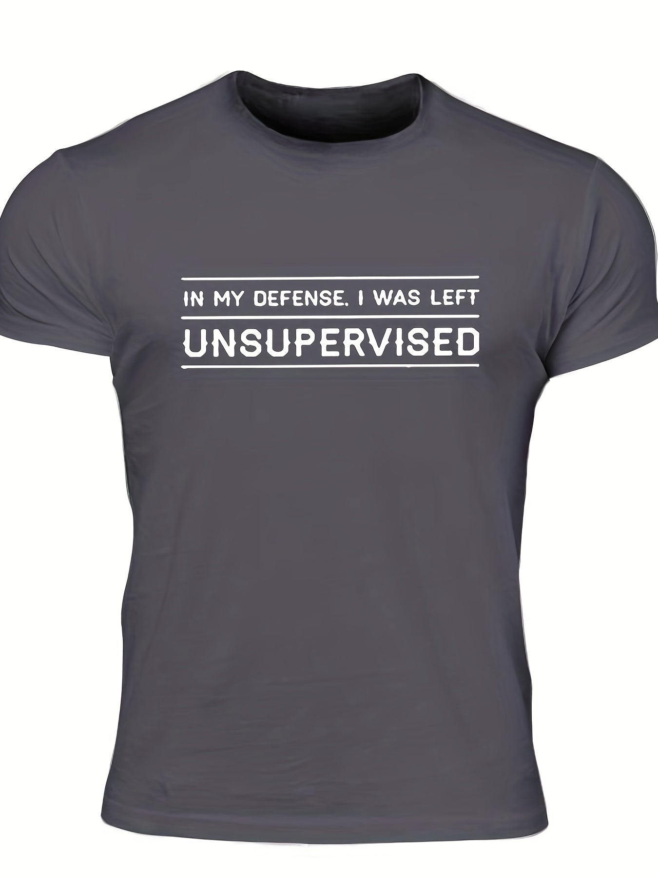 Left Unsupervised Men's Letter Print T-shirt for Summer Outdoor