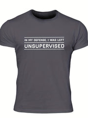 Left Unsupervised Men's Letter Print T-shirt for Summer Outdoor
