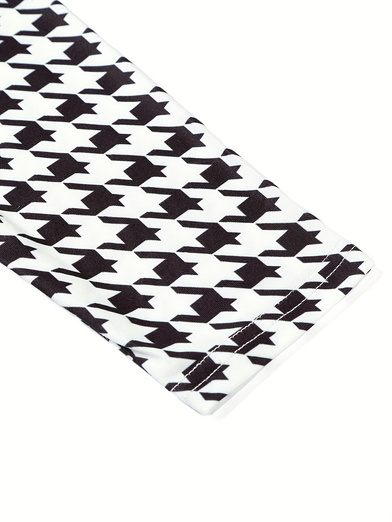 Girls Houndstooth Leggings Slim Fit Stretchy Casual Pants