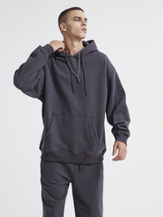MINIPIGGY Men's Dark Gray Sports Hoodie with Pocket
