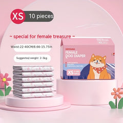 10pcs Disposable Dog Diapers High Absorbent Quick Dry Pet Sanitary Physiological