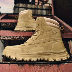 Men's Tactical High Top Lace Up Boots Casual Outdoor Walking Shoes